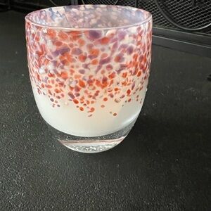 Elegant Speckled Glass Candle Holder